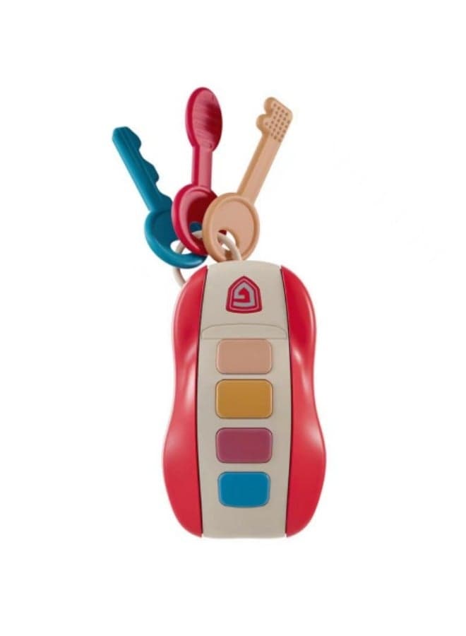 Musical Car Key Toy Smart Remote Key Toy Musical Keychain For Kids Red