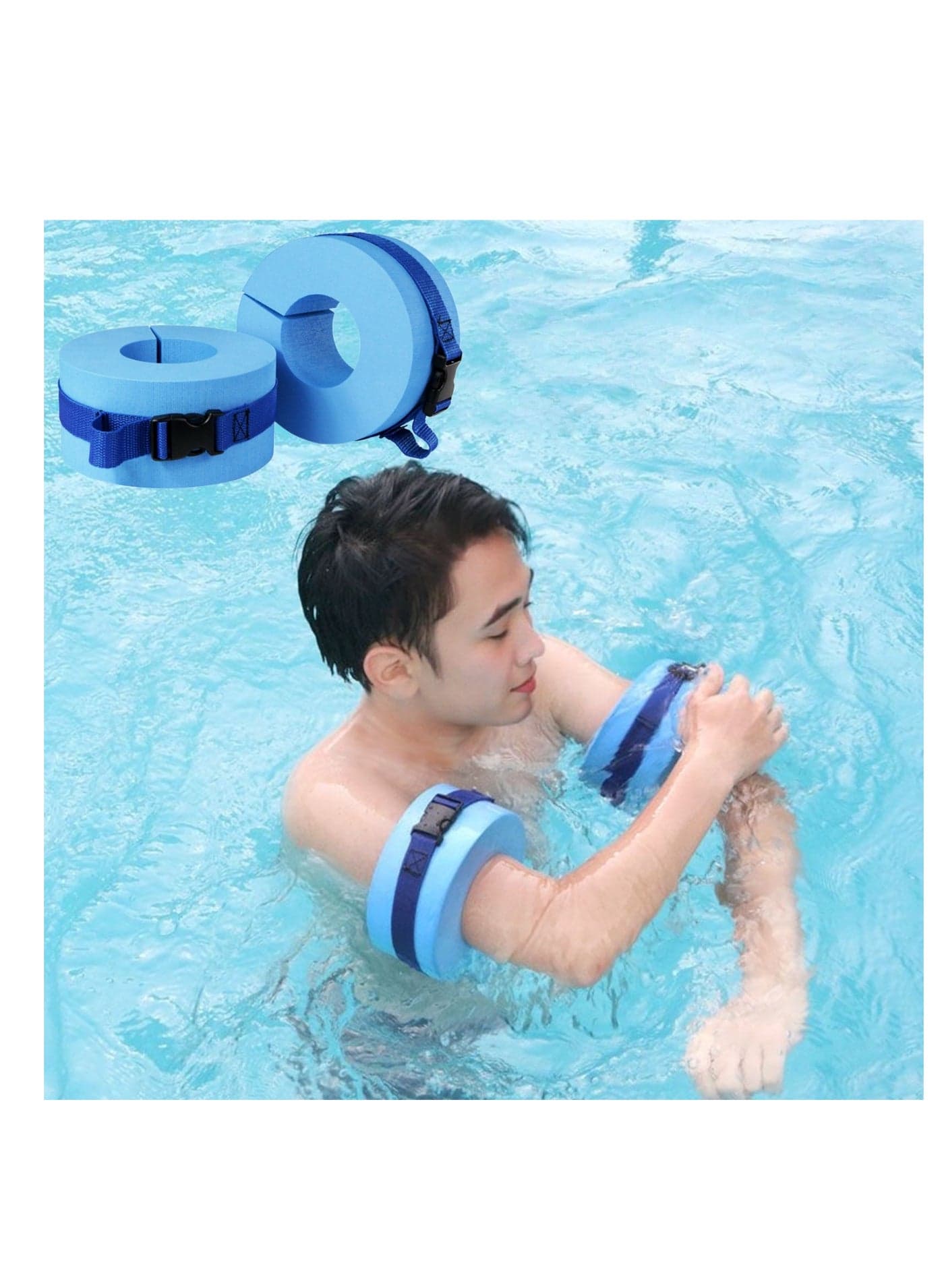 NOVOLAN Foam Swim Aquatic Cuffs - Adjustable Swim Fitness Training Set, 2-Pack Floating Rings for Water Aerobics, Convenient Swim Gear for Improving Technique, Ideal for Swimming Training & Learning