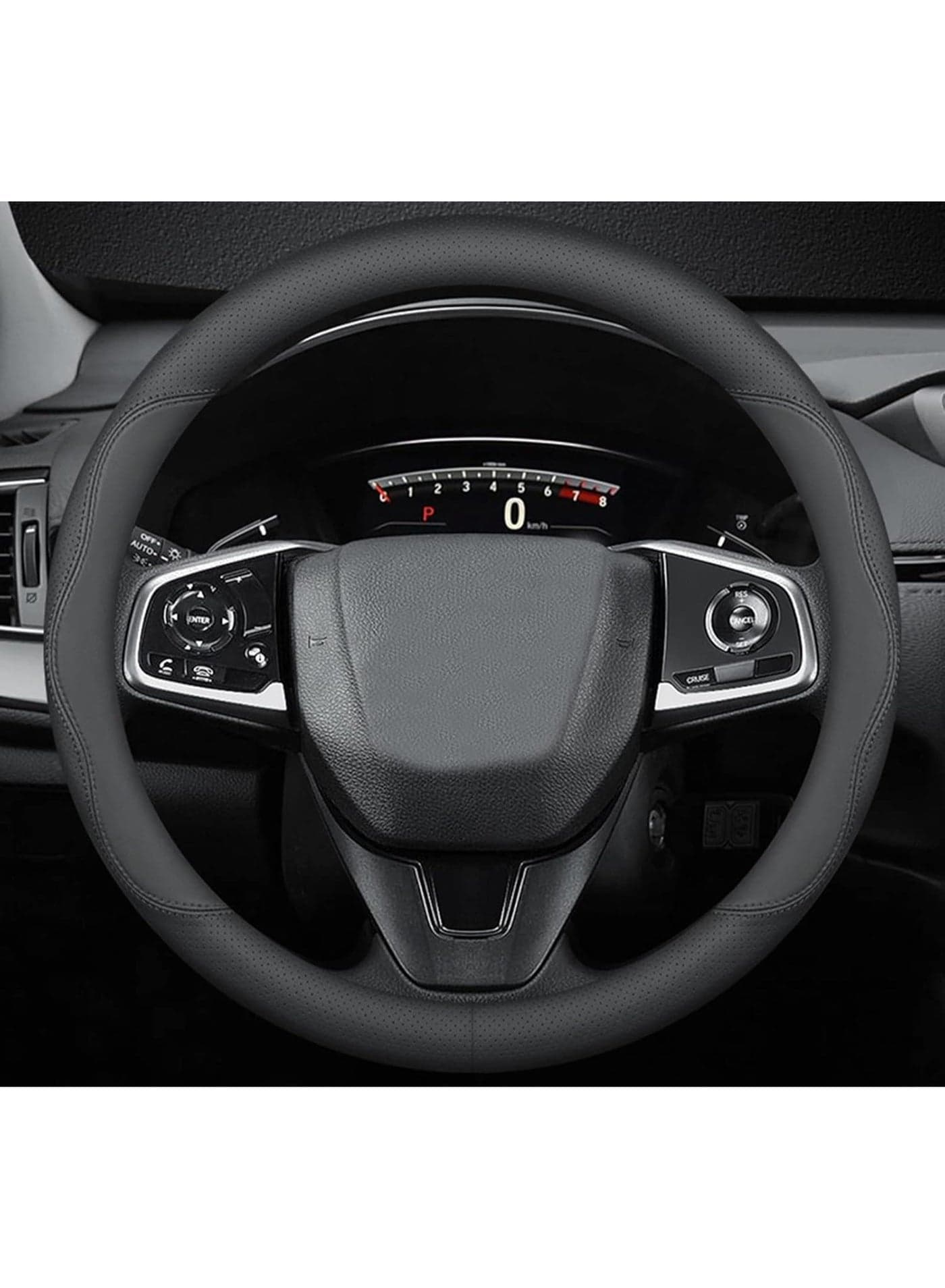 Steering Wheel Cover Compatible with Toyota RAV4 2001-2023, Breathable Premium Leather Car Steering Wheel Cover, Anti-Slip Design, B-Style