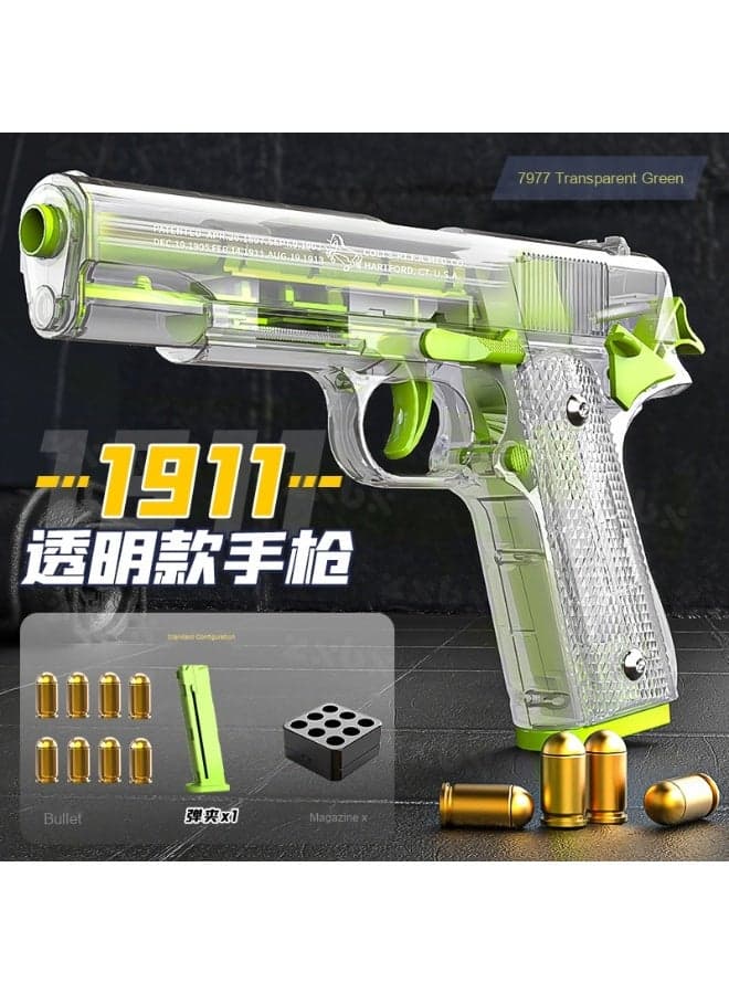 Transparent Shell 1911 Soft Bullet Gun Toy Model for Boys