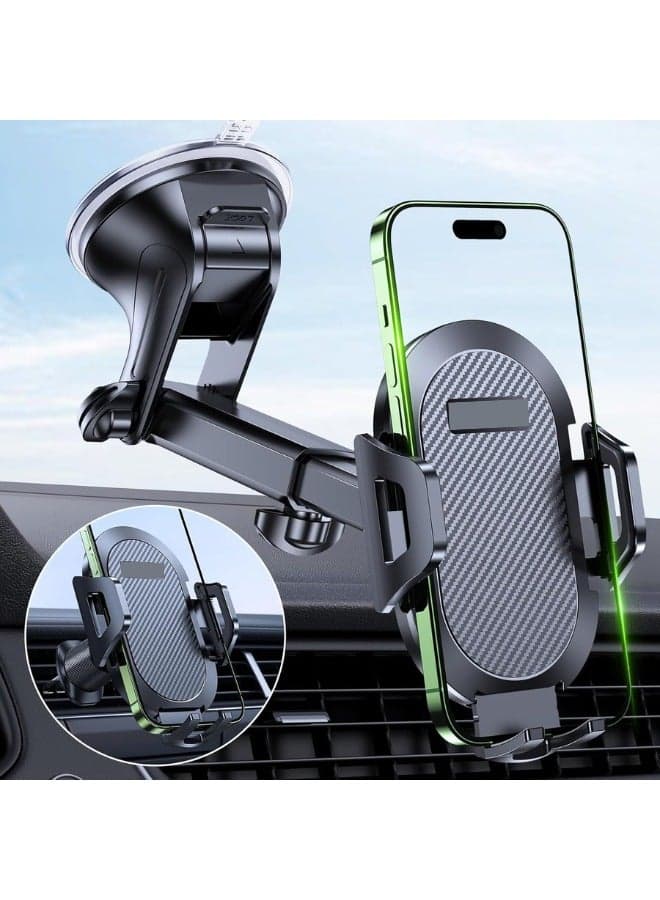Car Phone Holder, Mobile Holder For Car Long Arm Phone Holder Car for Dashboard Windshield Air Vent【Heat-Resistant Strong Suction Cup】Car Mobile Holder Compatible with All Smartphones