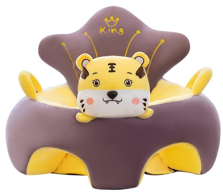 Cute Tiger Baby Floor Seat, Soft Plush Infant Support Chair with Back Support, Anti-Slip Toddler Sitting Chair for Playtime Feeding Nursery Living Room