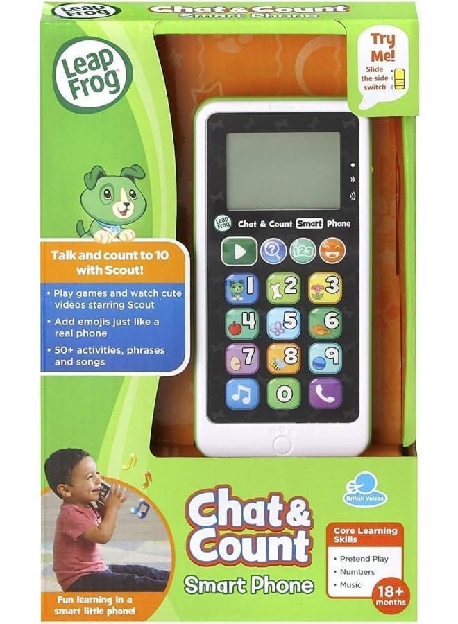 Chat And Count Smart Phone, Scout, Kids Mobile Phone, Educational Toy, Baby Sensory Play, Gift For Children Aged 18 Months, 1, 2, 3, 4 Years, Multicolour
