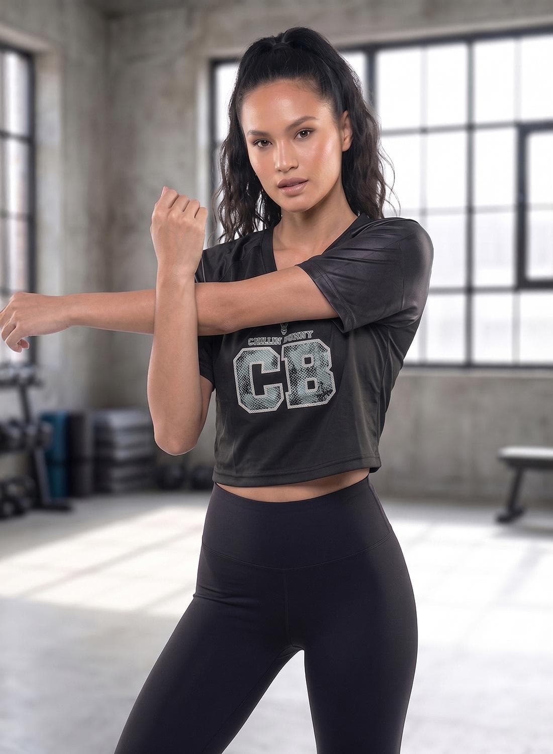 Women's Regular Fit Crop Varsity Tee With Raglan Sleeve