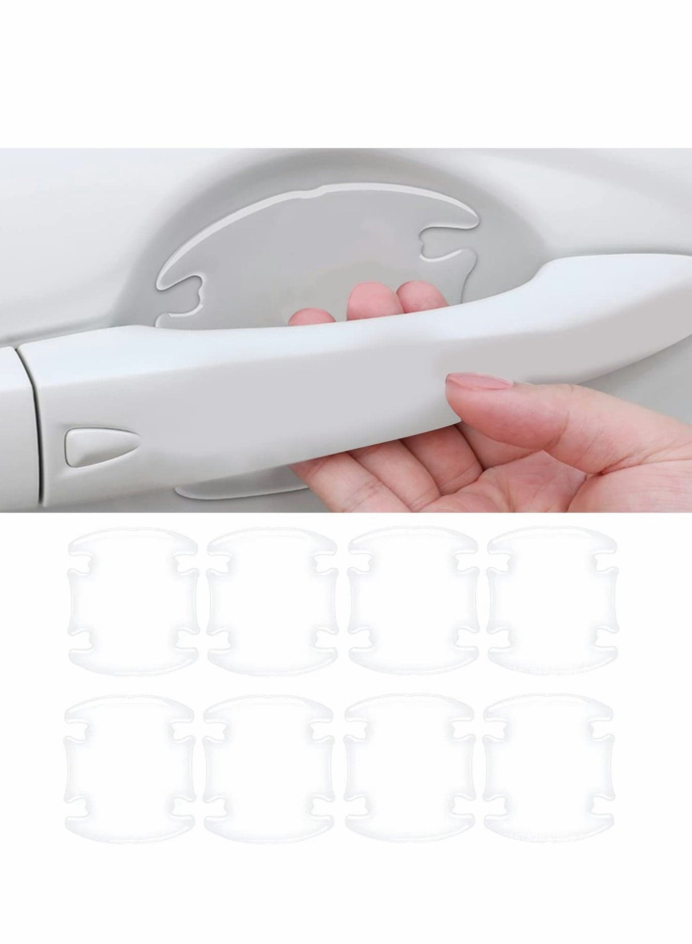 Universal 3D Transparent Car Door Handle Stickers - 8PCS Waterproof Anti-Scratch Protection Film for Most Models