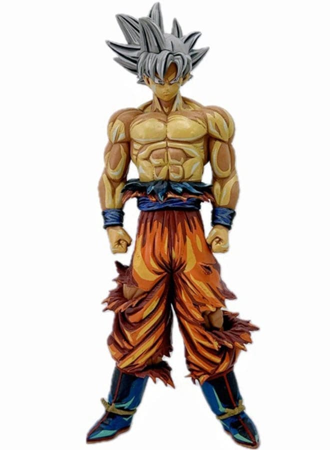Dragon Ball Super Saiyan Silver-haired Goku 30CM Figure, Ideal Desktop and PC Case Decoratio