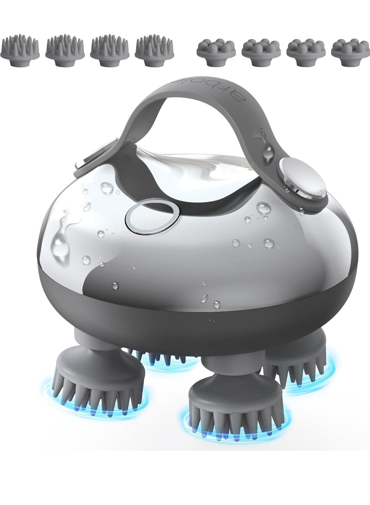 Electric Scalp Massager Rechargeable Head Massager Scalp Stress Relax 5 in 1 Waterproof Handheld Hair Scratcher with 8 Removable Massage Claws Cat Massager