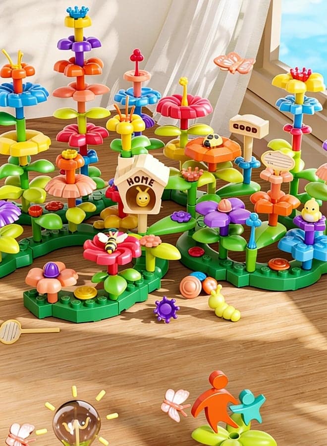 45Pcs DIY Building Block Floral Garden Puzzle Toy Set, Building Blocks Set for Cultivating Children's Logical Thinking and Imagination, Designed for Children, Teens & Adults