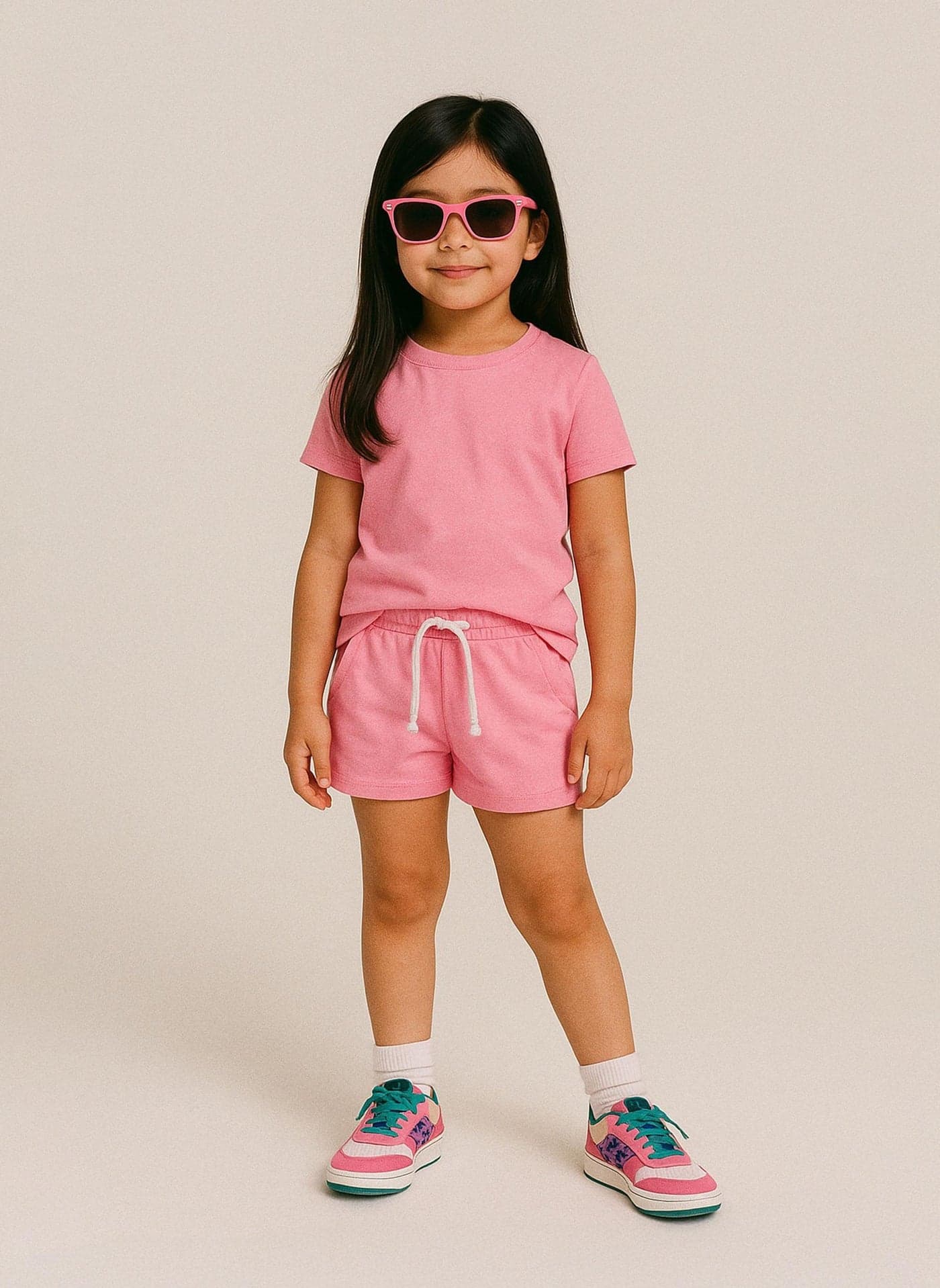 Girls jersey shorts elasticated waistband pink