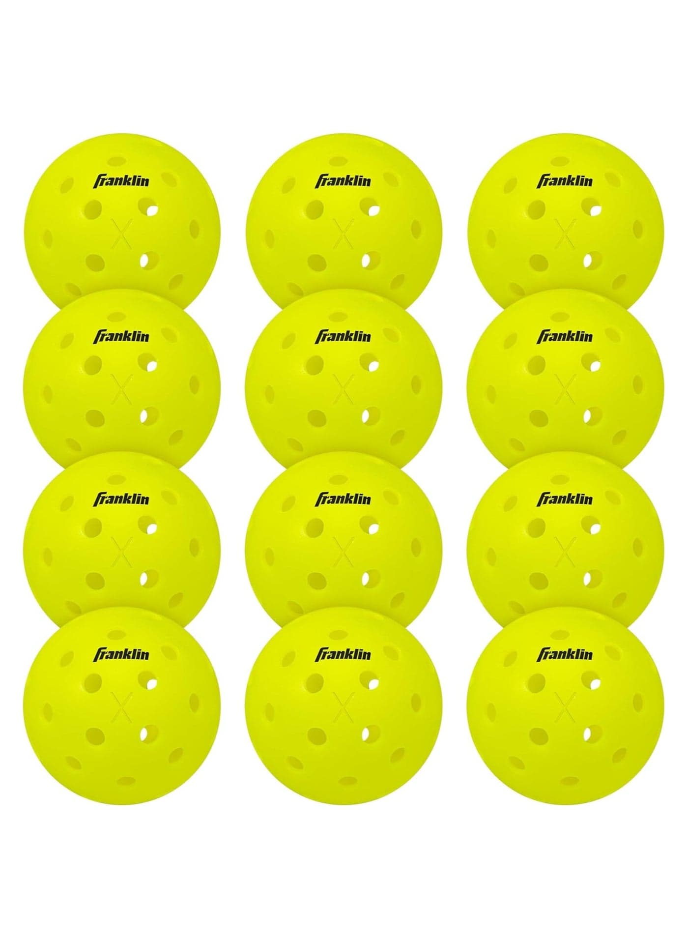 Franklin X-40 Outdoor Pickleballs - USAPA Approved - 12 Pack - Official US Open Ball - Yellow