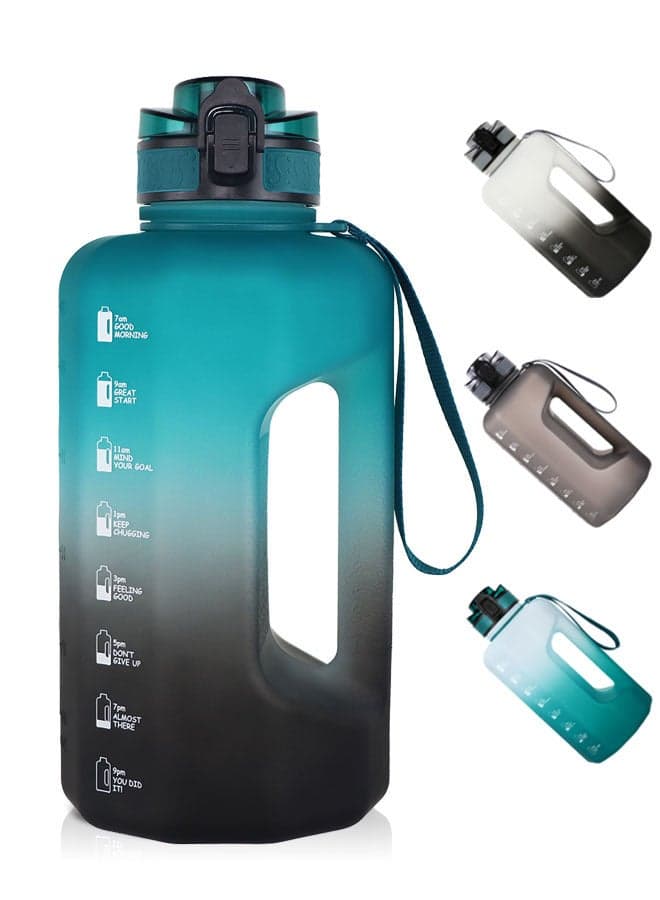 2.2 Litre Water Bottle with Handle Leakproof BPA Free Big Daily Drinks Jug with Motivational Time Marker for Sport Outdoor