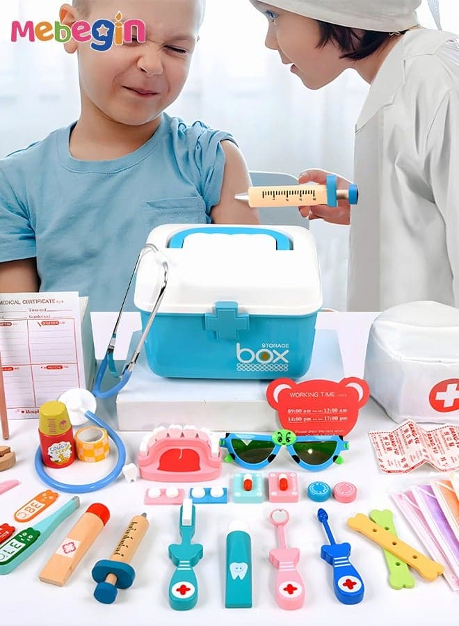 Complete Dentist Kit with Oral Mirror, Dental Model, Stethoscope and Other Tools, Professional Doctor Toys Kit with Medical Kit and Doctor's Clothes, Doctor-themed Play House Toys, Medical Role Playing Game, Ideal Gift for Kids