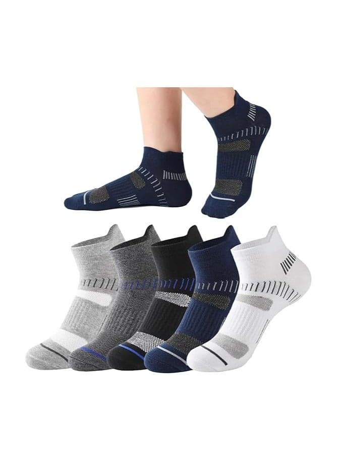 Men's Athletic Socks, 5-Pack – Low-Cut, Sweat-Wicking, Anti-Odor for All Seasons
