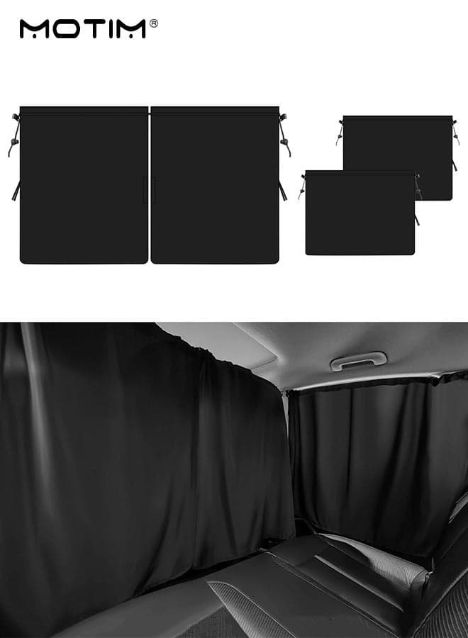 3 Pcs/set Car Side Window Sunshades with Car Divider Curtain, Car Privacy Blackout Shades, UV Protection Removable Car Curtain, Protection Privacy Keeps Cooler, for Breastfeeding, Taking a nap, Changing Clothes, Camping