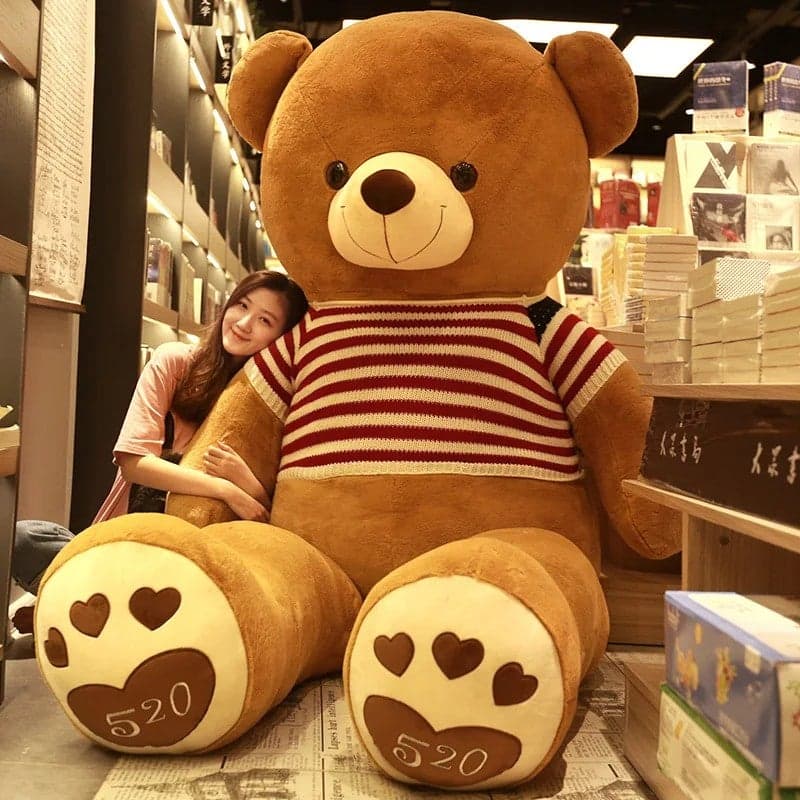 Giant Soft Teddy Bear with T-Shirt – Big Size Stuffed Animal Toy for Adults, Perfect as Wedding Gift, Cuddly Plush Bear for Hugs and Decor
