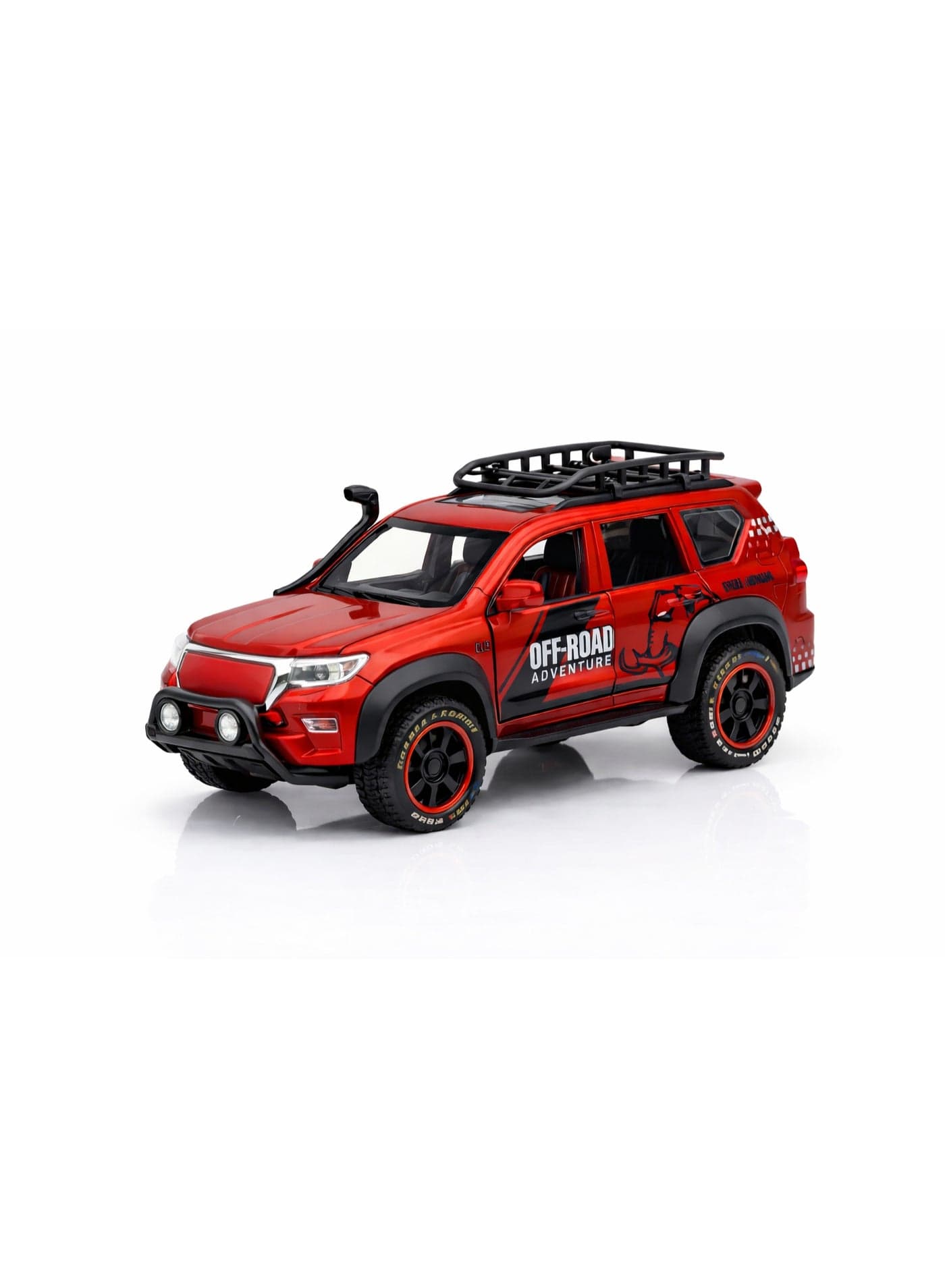 Kids Off-Road Adventure Toy Car with Pull-Back Action, Openable Doors, Lights & Realistic Design SUV Toy for Children