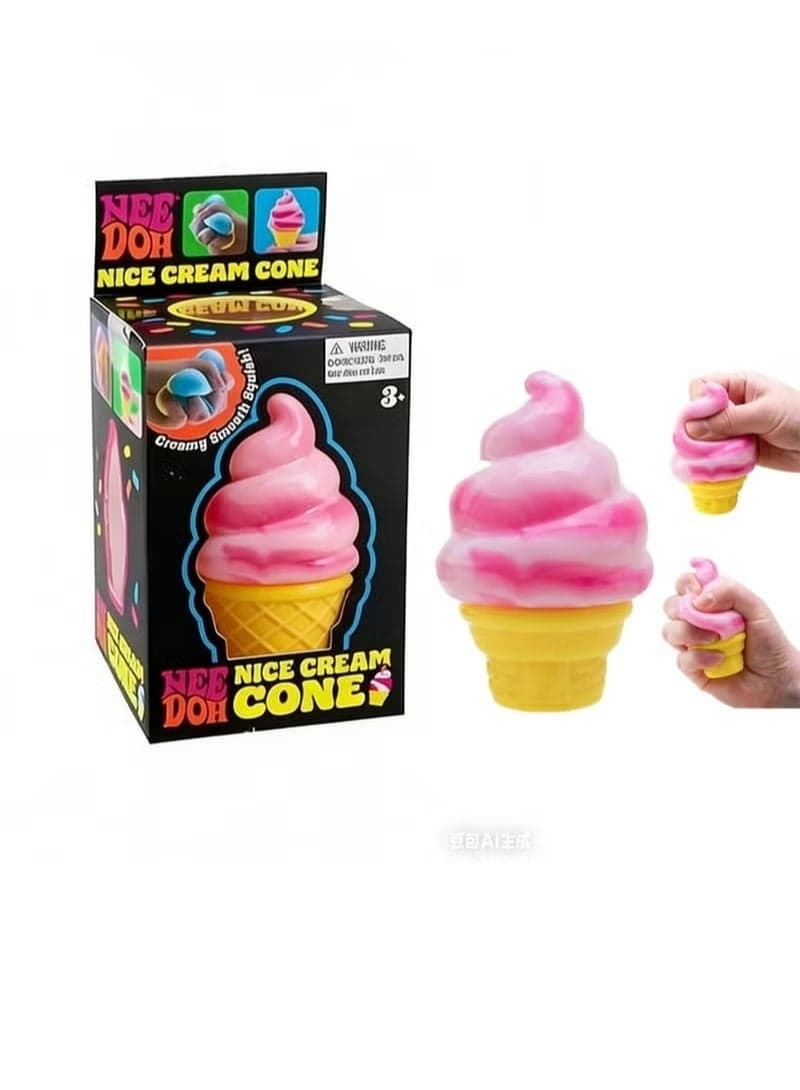 Schylling Needoh Ice Cream Cone - Sensory Squeeze Toy (Pink)
