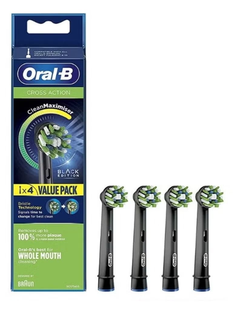 Oral-B Pro Sensitive Clean Electric Toothbrush Head, X-Shaped & Extra Soft Bristles for Gentle Brushing & Plaque Removal, Pack of 4 Toothbrush Heads, White (Packing May Vary)