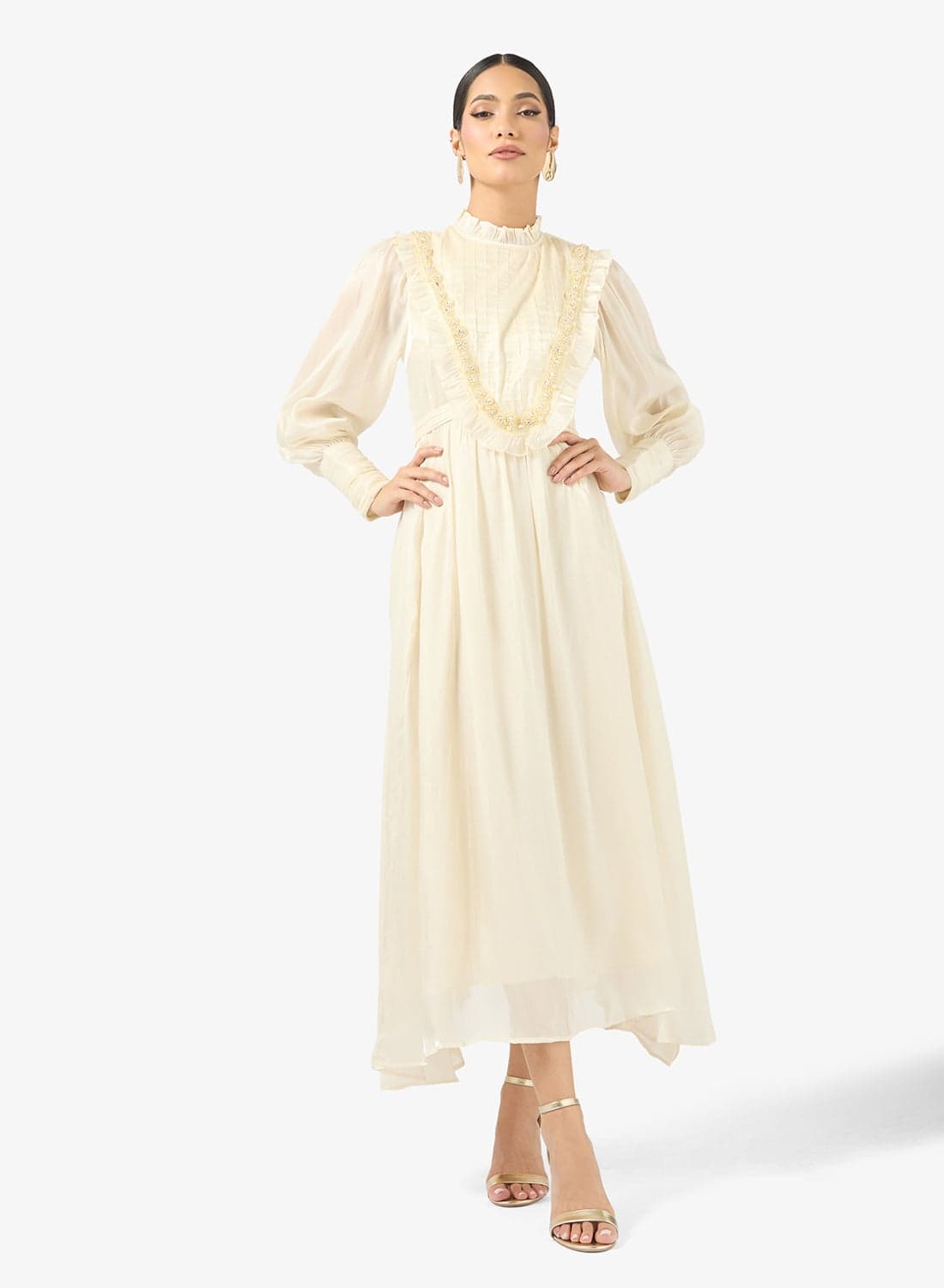 Dress With Embellished Yoke