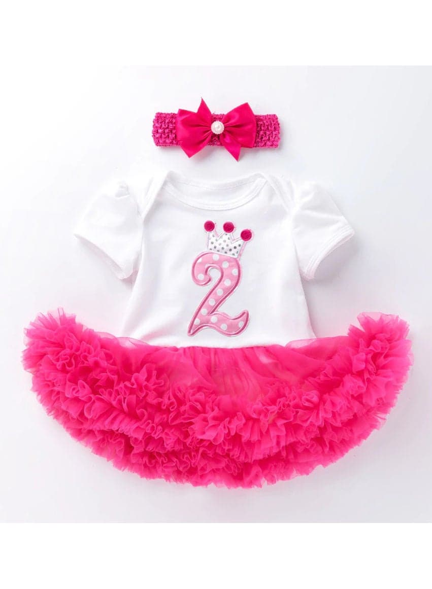 3-Piece 2nd Birthday Baby Girls Dress Princess Costume