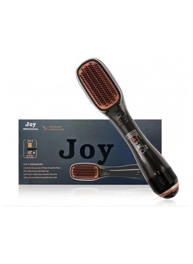 PROFESSIONAL 2-in-1 Hair Styling Brush – Heated Straightening & Curling Comb with Fast Heating Ceramic Plates, Anti-Frizz Technology, Adjustable