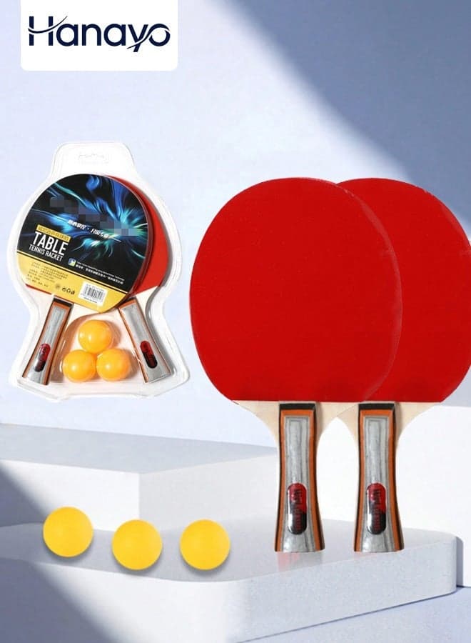 Table Tennis Racket Set Ping Pong Paddles Set High-Performance Table Tennis Paddle with 3 Balls for Indoor & Outdoor Games(Multicolour)
