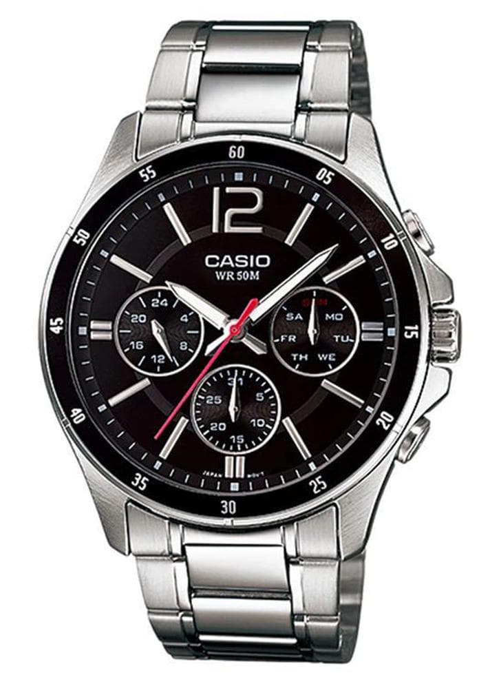 Men Water Resistant Chronograph Watch MTP-1374D-1AVDF - 44 mm - Silver