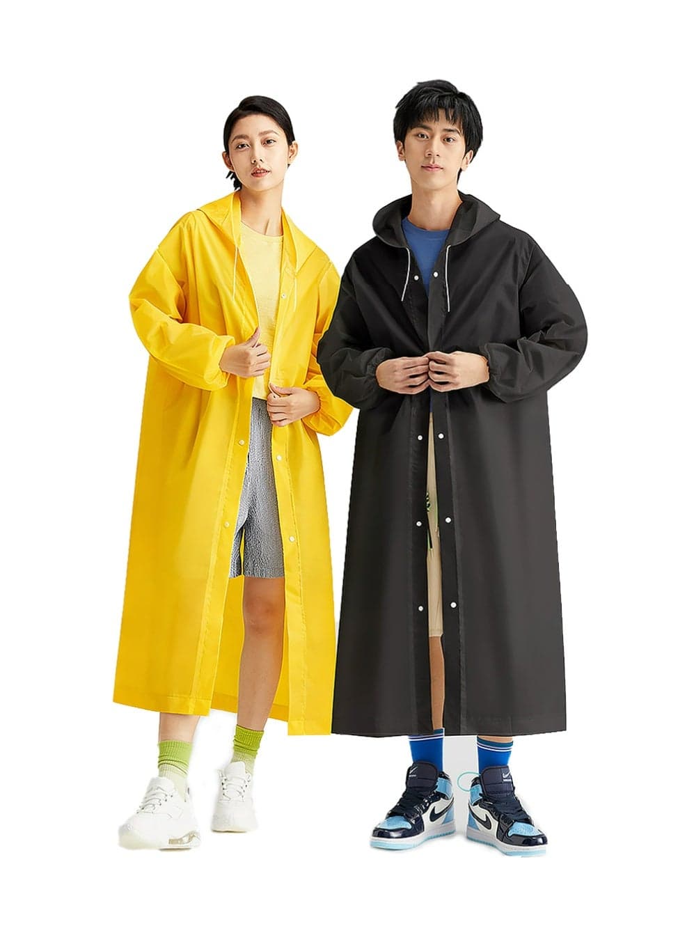 Rain Poncho for Adults, 2 Pack Reusable Raincoat, Emergency Ponchos for Women or Men, Portable Waterproof Rain Cape Rain Jacket Raincoats for Outdoor Activities