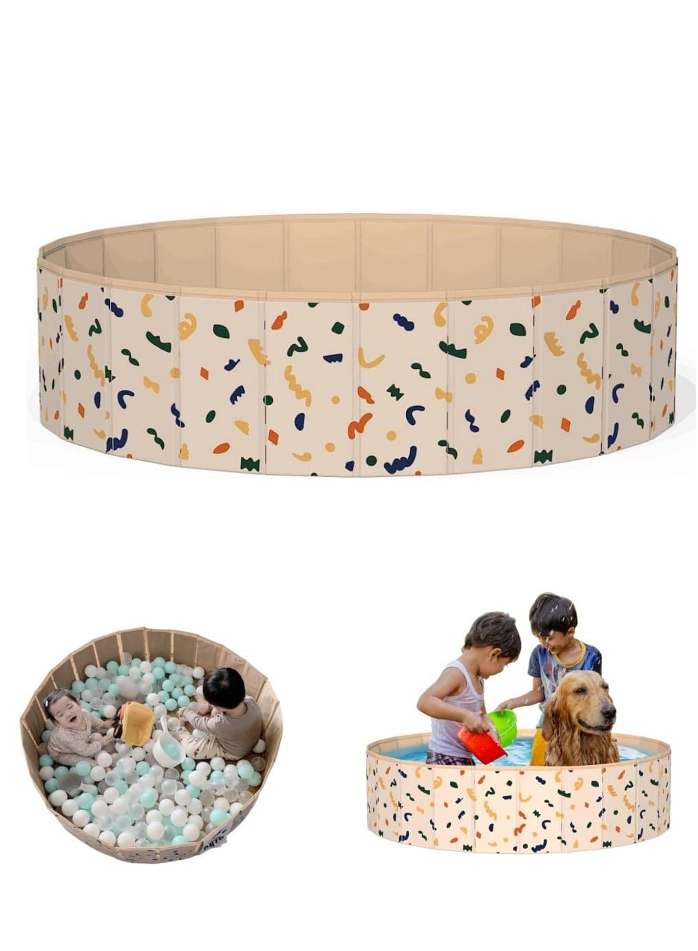 Foldable Ball Pit Pool Kids Sand and Water Table Portable Sandbox Swimming Pool Indoor Outdoor Play Activity Center 47 * 12 Inches