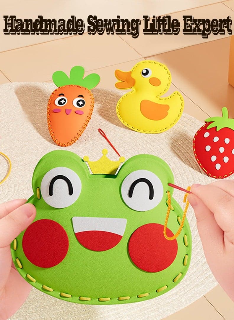 DIY Kids Craft Toy Kits Sewing and Sew Set Educational Sewing Set Cute Style DIY Sewing Felt Animals Plant Toys