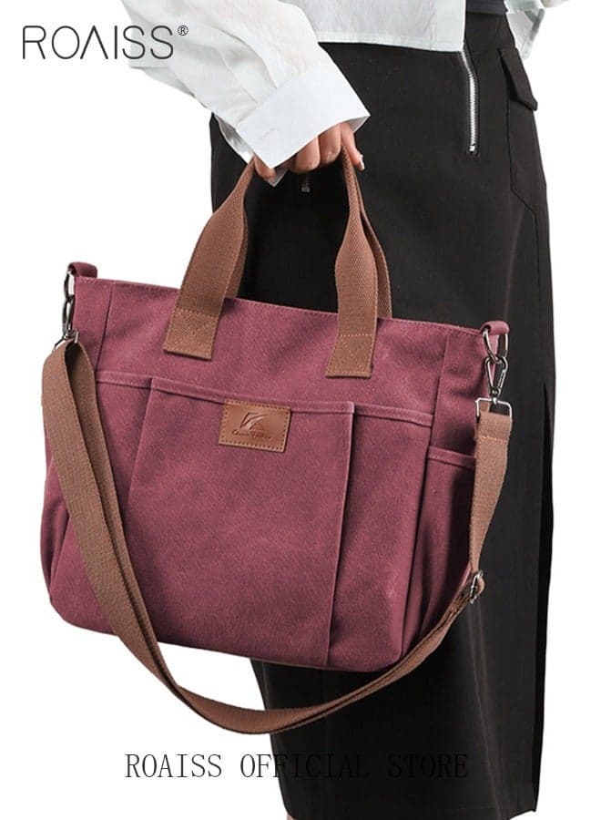 Women's Handbag Shopper Tote Bag Canvas Satchel Handbags for Ladies, Shopping Shoulder Bag Casual Crossbody Bag Top-Handle Tote Bags Summer Beach Trendy Bag