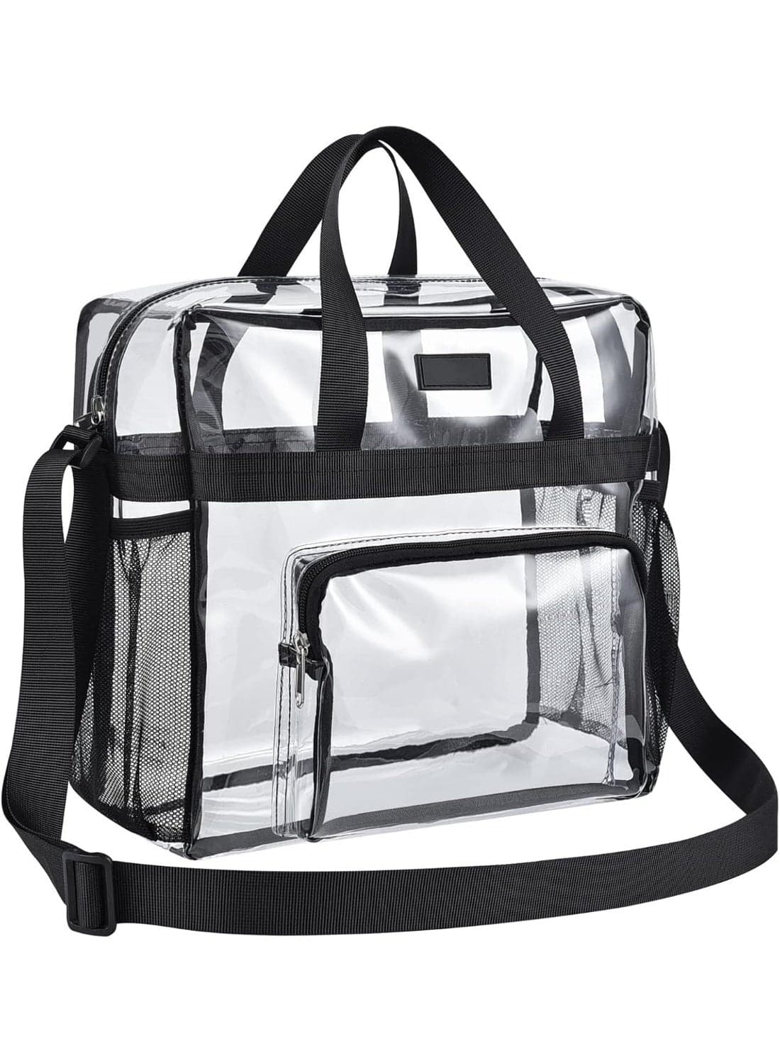Bagenius Clear Tote Bag Stadium Approved, 12x6x12 Game Day Clear Satchel Bag with Shoulder Strap for Concert Work and Sports