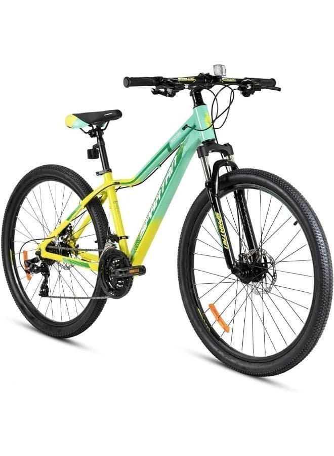 Moraine 27.5-Inch Road Bike | 27.5-Inch Wheels Size | 21-Speed Shimano Gears | Adjustable Seat | Yellow Green Color