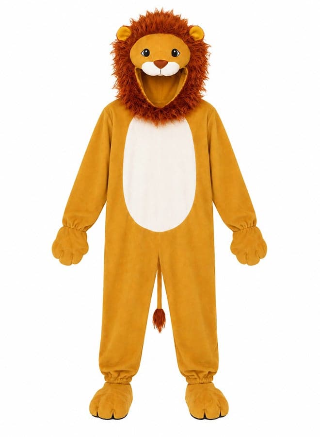 Kids Lion Animal Costume with Hood – Jungle Safari Fancy Dress Outfit for Boys & Girls of age 2 to 3 years