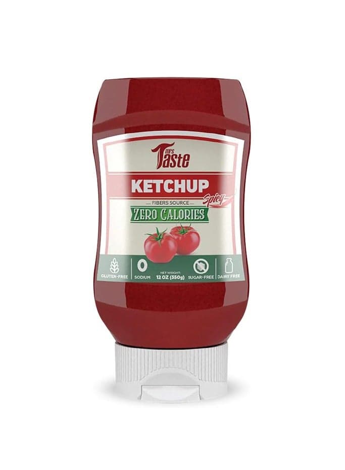 Mrs Taste Sugar Free Spicy Ketchup, Zero Calories, Sodium, Sugar, High Fiber, Keto Friendly, Paleo Condiments And Sauces (12 Oz, Spicy Ketchup)