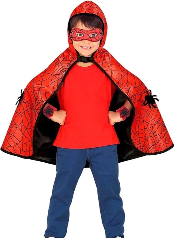 Home Smart Kids Superhero Spider Costume Cloak for Children's Spider Cap and Mask for Boys and Girls