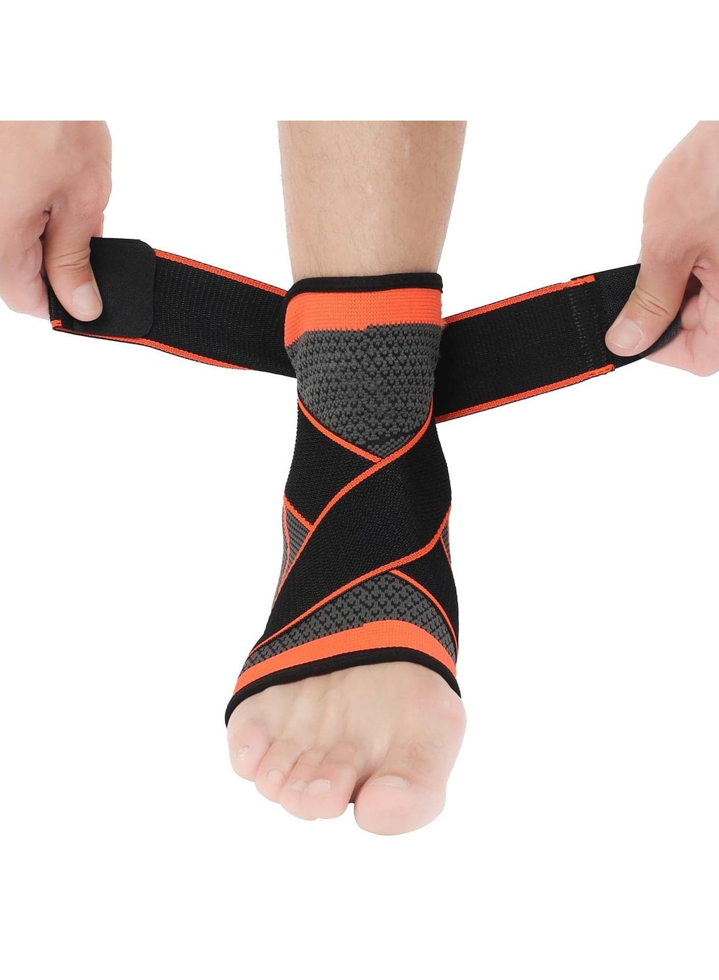 Ankle Foot Support Wrap for Sprained Weak Ankles Ligament Damage Stabilization Achilles Tendonitis Plantar Fasciitis Heel Pain Relief Adjustable Brace Sleeve With Strap for Women Men
