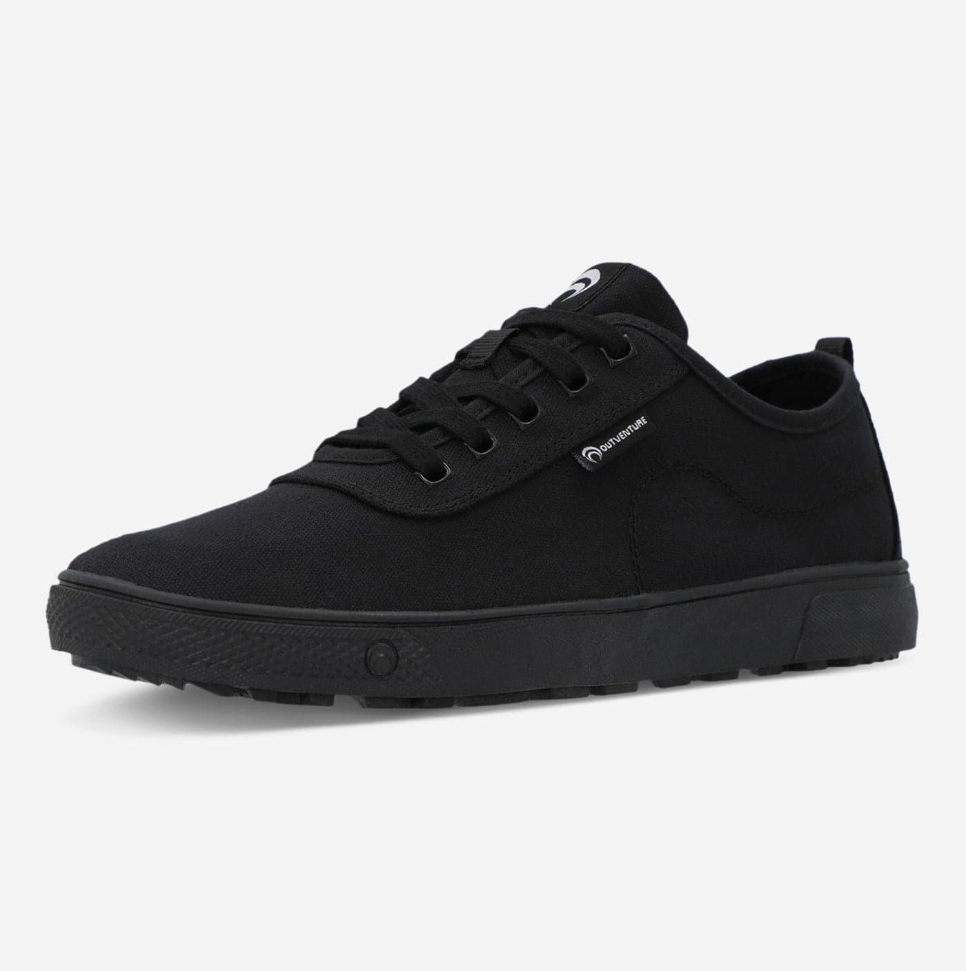 Outventure Men's Half Boots – Black Lightweight Boots with Breathable Canvas Upper, Soft Textile Lining and Secure Grip Sole