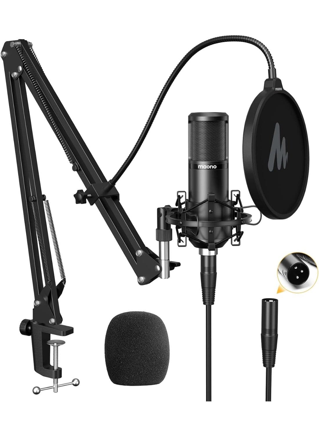 Maono AU-PM320S Studio Condenser XLR Microphone – Professional Recording Podcasting Streaming Voiceovers