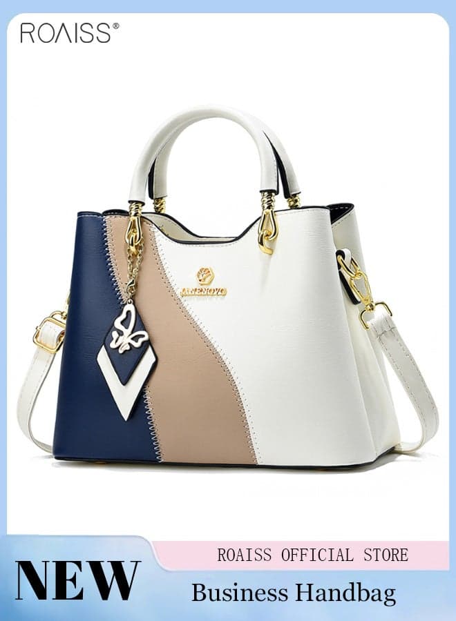 Women's Stylish Handbag with Top Handle and Exquisite Pendant, Large Capacity Shoulder Bag with Adjustable Strap and Zippers, Elegant Chic Crossbody Bag for Ladies, Ideal for Dating, Shopping and Everyday Use