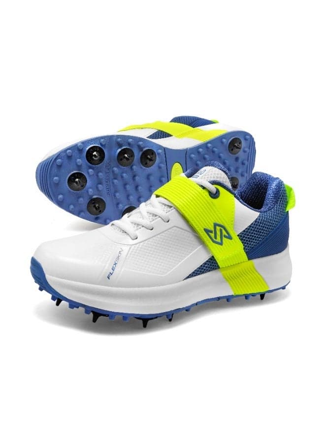 SOLM8 S60Pro Cricket Spike Shoes Metal Replaceable Spikes, Velcro Strap & Easy-Clean Flex Skin, Ultralight Insole Cushioning for Professional Players