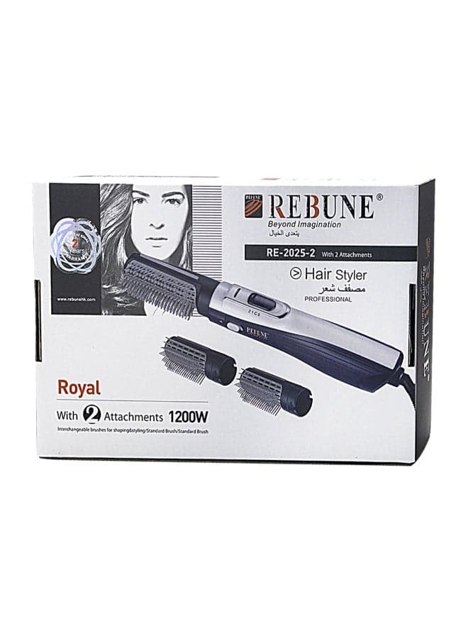Professional Hair Dryer With Dual Brushes Multicolour