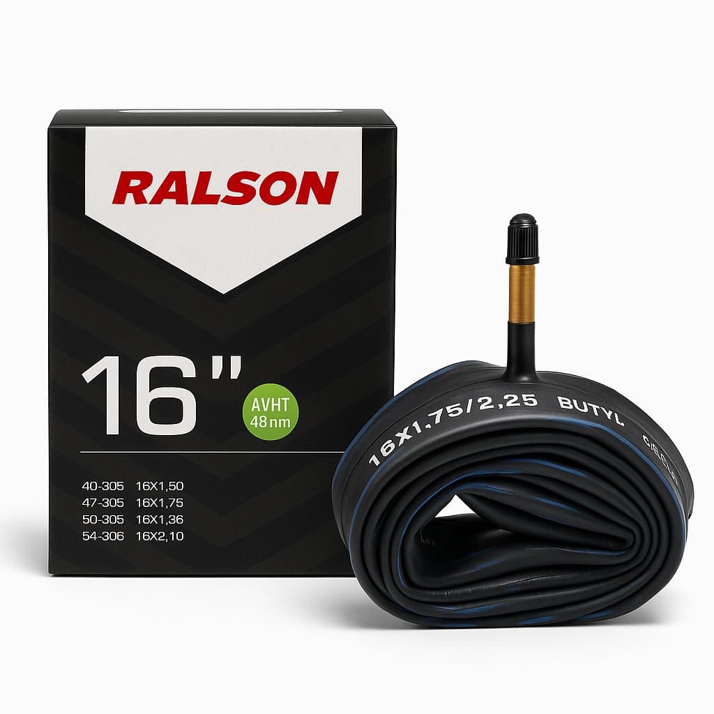 RALSON 16 Inch Bicycle Inner Tube 16x1.50-2.125 with 48mm Schrader AV Valve, Premium Butyl Rubber Bike Tube, Fits Kids Bikes, BMX, Folding Bikes, Scooters & Strollers