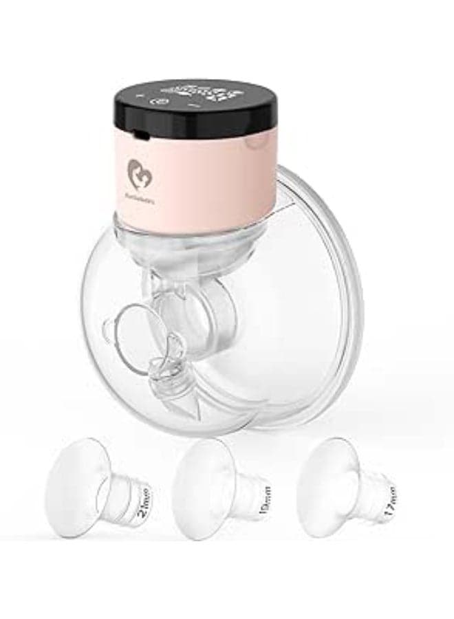 Bellababy Wearable Breast Pump Hands Free, Low Noise Touch Screen Electric Breast Pump Wireless Portable, 4 Modes 9 Levels of Suction, 6 oz 2 Packs. (24mm Flange, Come with 21mm/19mm/17mm Inserts) SINGLE Piece