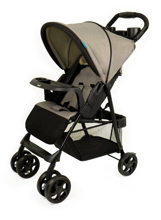 Metro Urban Baby Stroller – One-Hand Fold, Safety Lock, Dual Tray, Adjustable Leg Rest, Multi-Recline, Lightweight And Compact, Suitable 0m+ to 18kg – Grey