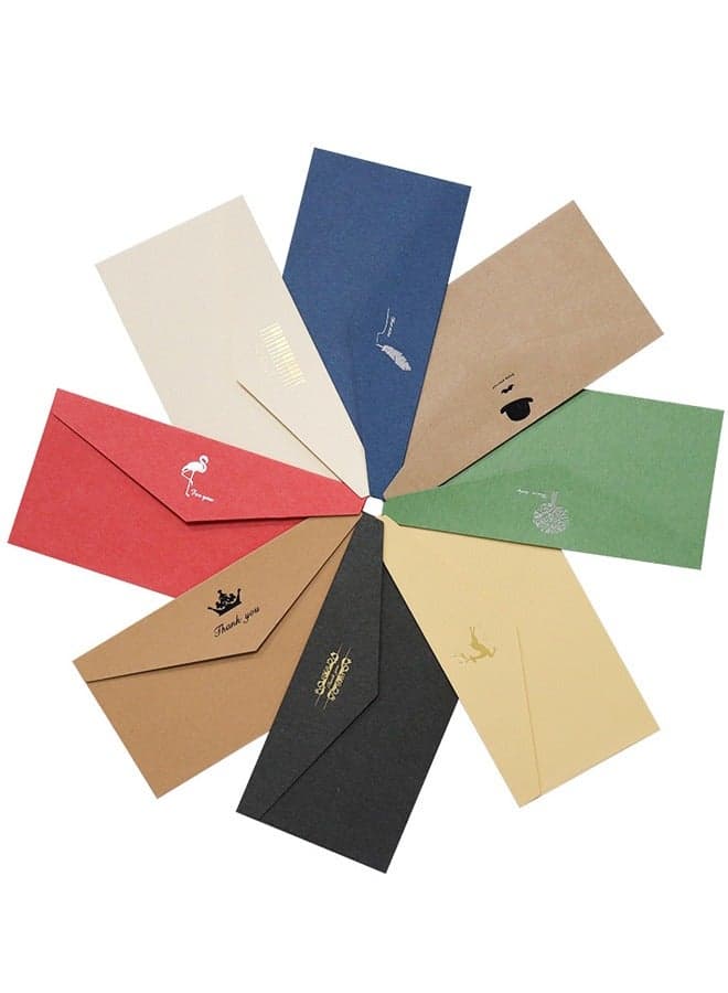 8 PCS Vintage Colourful Kraft Paper Envelopes Kraft Paper Envelopes Invitation Envelopes Budget Envelopes