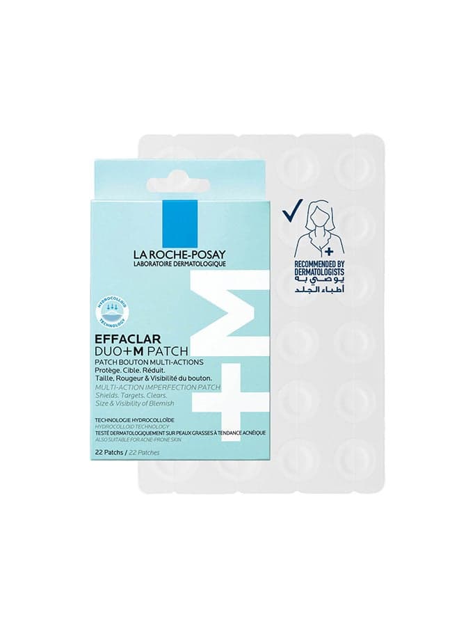 Effaclar Effaclar Duo+M 3H Invisible Pimple Patch Spot Treatment For Acne-Prone Skin, 22 patches per pack.
