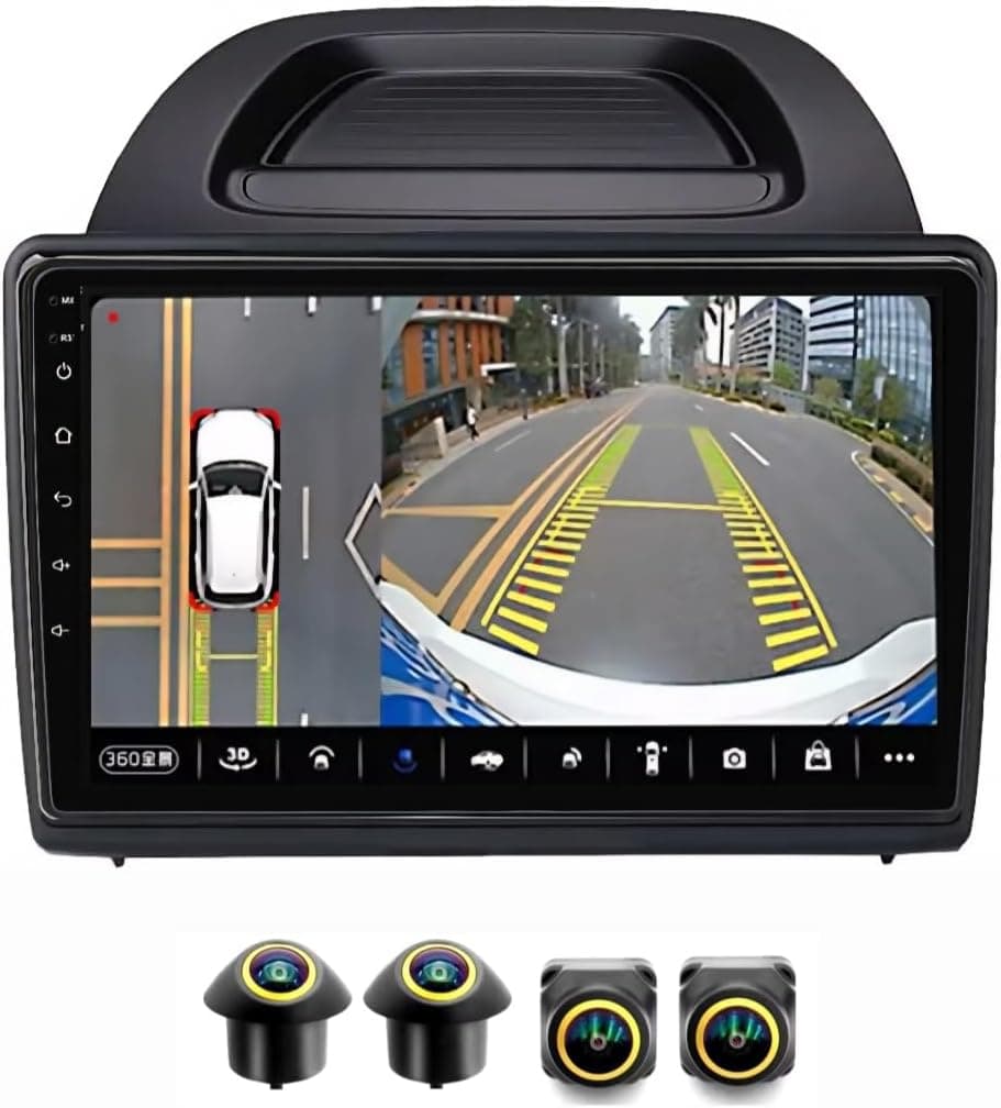 Fit Ford EcoSport Car Radio Stereo Ecosport Android Screen 2018-2021 with Wireless CarPlay, Android Auto, GPS, WiFi,BT,DSP (4+32GB 360D Cameras)