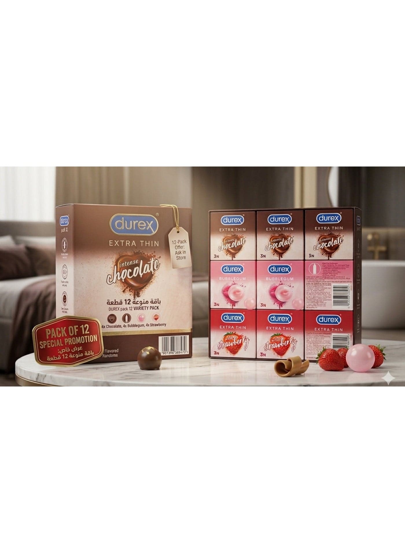 Durex Condoms Promo Pack 12 Count – Classic Lubricated Latex Condoms for Reliable Protection