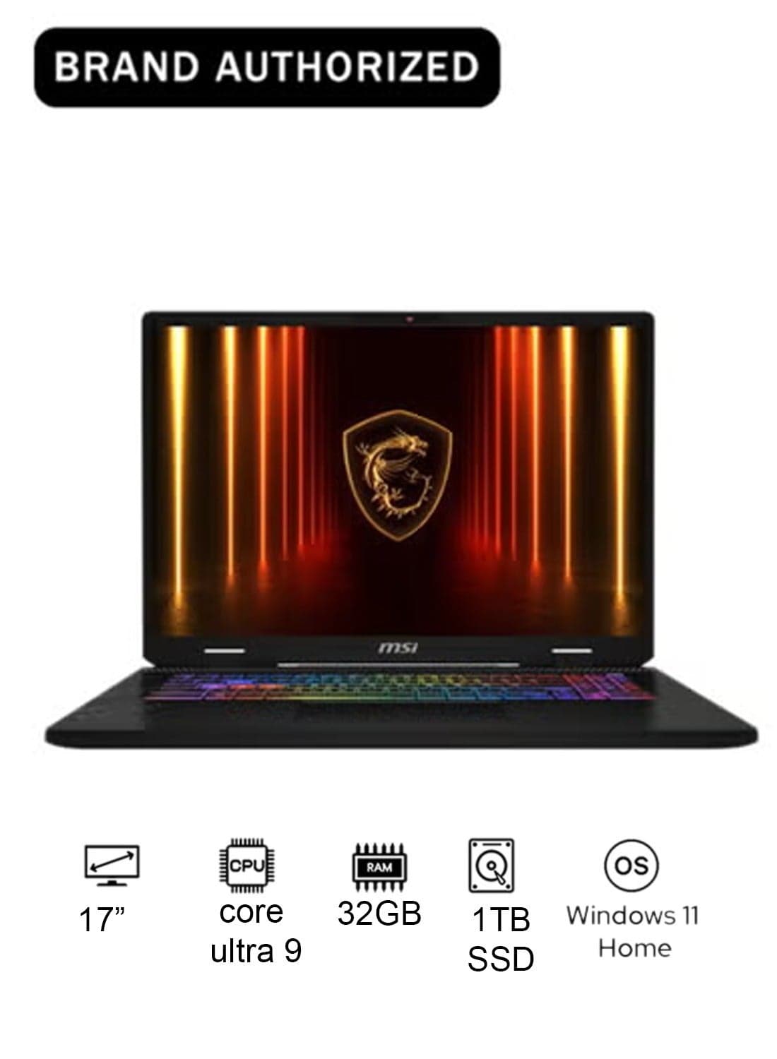 Crosshair Laptop With 17-Inch QHD Display,Core Ultra 9 275HX Processor/32GB RAM/1TB SSD/NVIDIA® GeForce RTX 5060 Graphics/Windows 11 Home Cosmos Gray